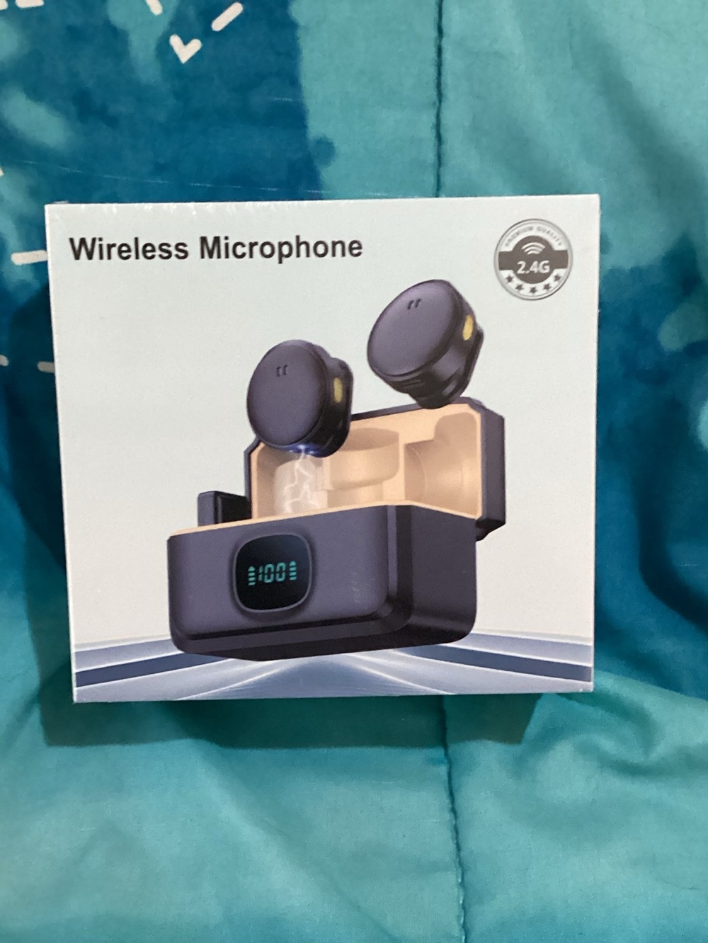 Wireless  microphone-ear phones with Charging Case - Black